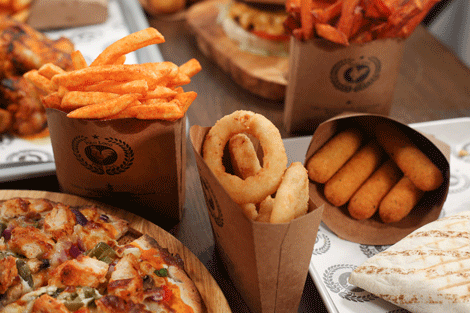 crispy onion rings, gooey mozzarella sticks, and golden fries served in Poco Loco Peri Peri Takeaway Wishaw